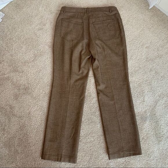Akris PUNTO NWOT Brown wool stretch trouser pants size 8 - Picture 3 of 13